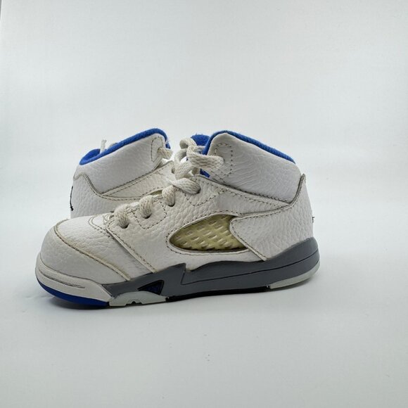 Nike Air Jordan 5 Kids Size 7C Retro Hyper Royal Stealth White VGC 440890 140 - Picture 6 of 9